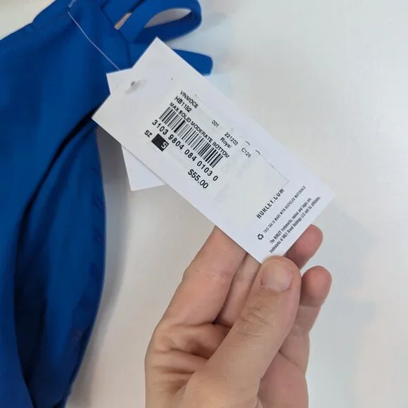 NWT Hurley Max Solid Moderate Swim Bottoms in Royal Blue, Sz S - Picture 4 of 5